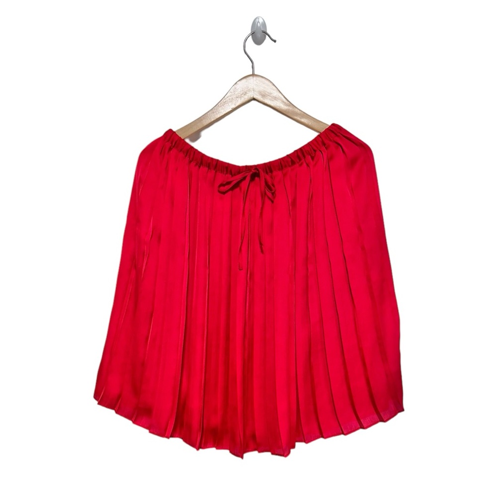 EUC Joe Fresh Red Lightweight Flowy Pleated Skirt Size Medium